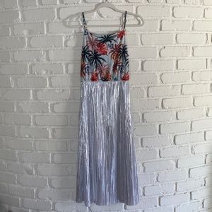 ZARA FLORAL & METALLIC DRESS